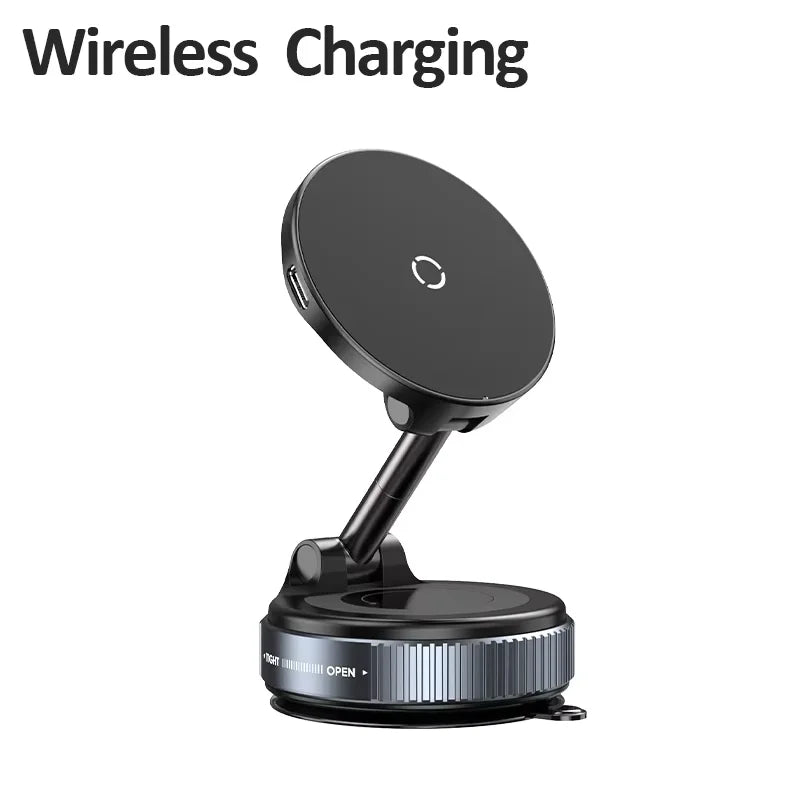 Suporte Magnético para Celular no Carro – Rotação de 360° Dobrável com Ventosa a Vácuo para iPhone Séries 12 a 16 | Suporte para Carro, Academia e Direção