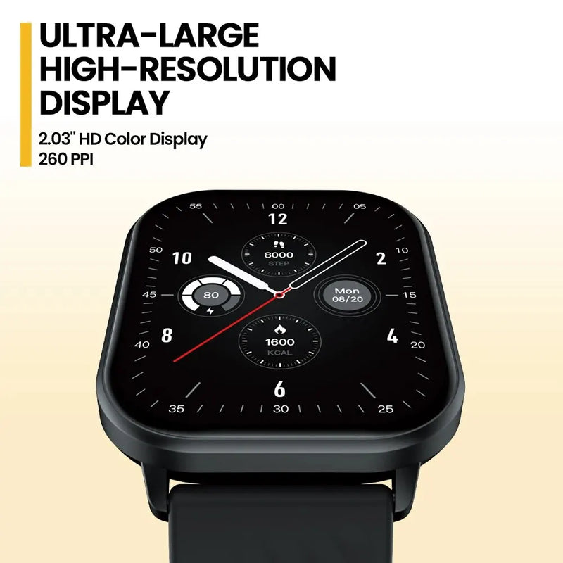 Novo Smartwatch Zeblaze GTS 3 com Chamadas por Voz - Tela HD Ultra-Grande de 2,03'' | Monitor de Saúde 24h | Mais de 100 Modos Esportivos |